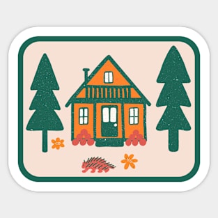 Cosy Cabin (Pine & Oat) Sticker